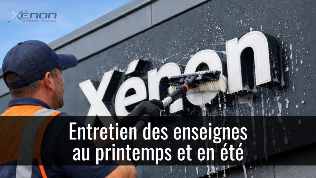 Entretien et nettoyage de l'enseigne de Xénon au printemps/été