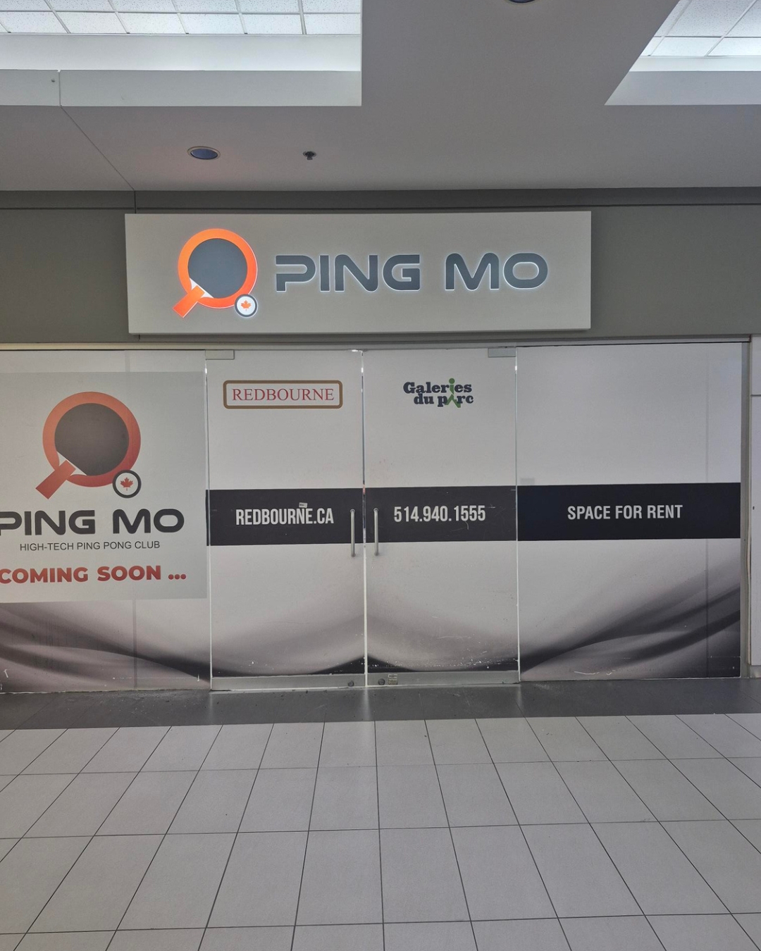 Push-through sign for Ping Mo.